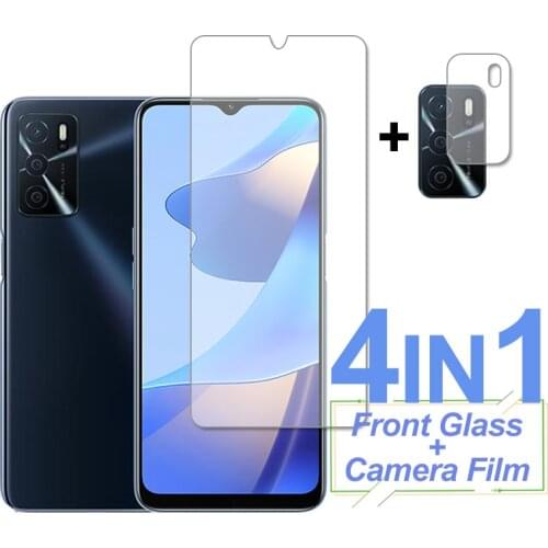 4-In-1 Screen Protector For OPPO A16 A15 A15S A35 Tempered Glass Shockproof Protective Phone Camera Lens Film On For OPPO A16