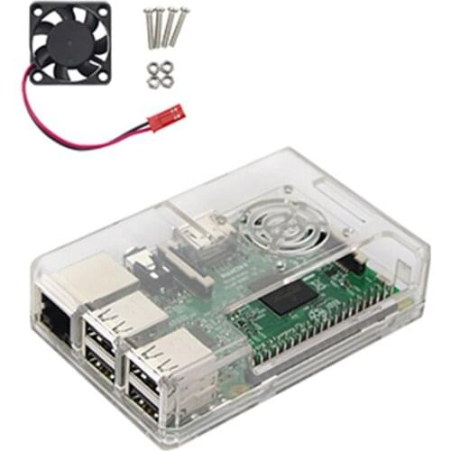 Protective Case+Fan for Raspberry Pi 3 ABS Casing Mute Heat Dissipation Cooling Fan QJY99