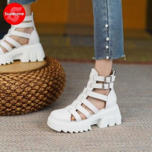 Superone WomenS Sandals Zipper Platform Buckles Trifle 2021 Fashion Casual Women Shoes For Summer Daily Footwear Size 34-39