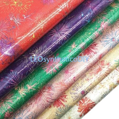 1pcs 21x29cm Smooth Glitter Leather, Printed Firework Glitter Leather for DIY accessories 4S08