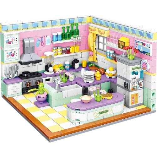 194PCS City Building Blocks Sets Kits Friends House Bedroom Kitchen Model 3 IN 1 Deform Brinquedos Educational Toys for Girls