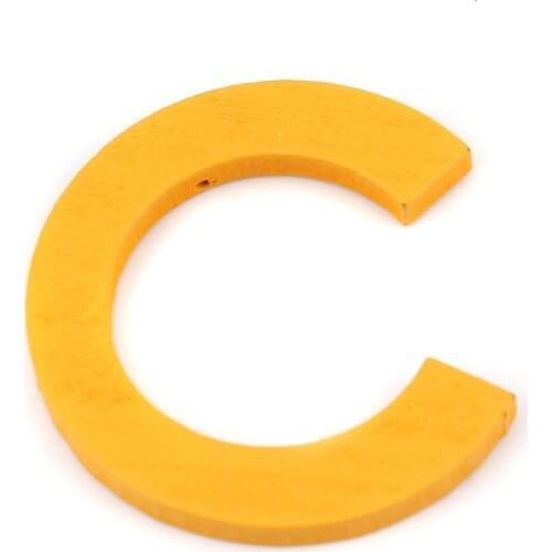 20 PCs Wood Spacer Beads C Shape White Coffee Colorful Beads 46mm(1 6/8") x 43mm(1 6/8"), Hole: Approx 1.4mm