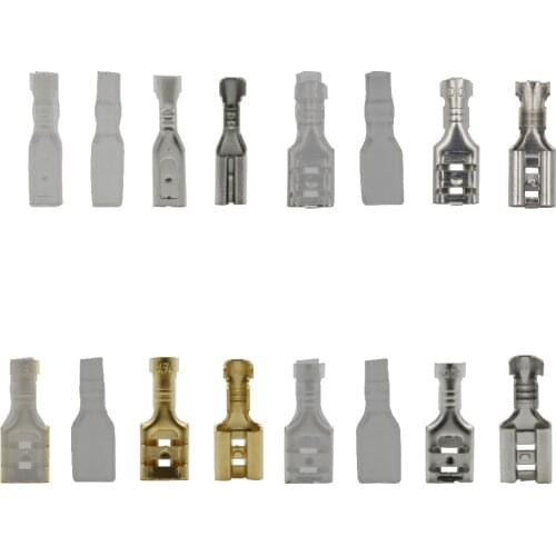 200Pcs 2.8/4.8/6.3 mm Crimp Terminal Female Spade Connector + Transparent Case