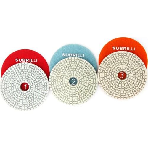 3 Step 100mm 3pcs/Set Flexible Diamond Polishing Pads 4" Granite Marble Tile Grinding Wheels Polishing Angle Grinder Disc