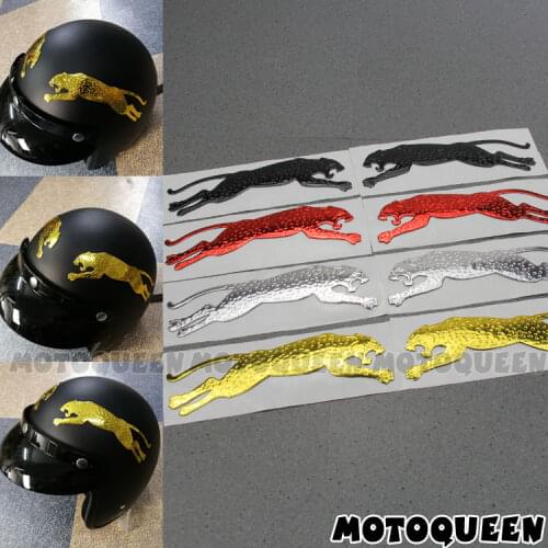 2Pcs/Pair 3D Leopard Auto Motorcycle Truck Helmet Sticker Emblem Tank pad Decals For Haley Honda Yamaha Ninja Kawasaki Suzuki