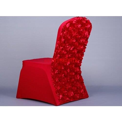50pcs/lot Free Shipping Rose Satin Spandex lycra Chair Cover For Weddings Banquet Folding Hotel Decoration