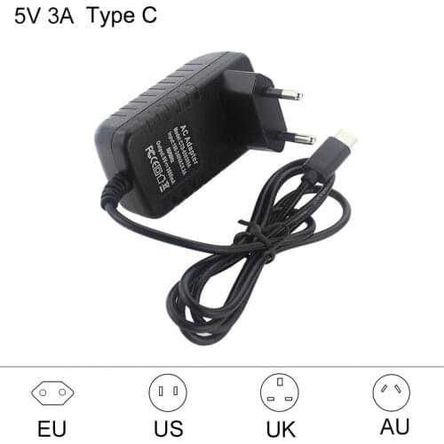Raspberry Pi 4 USB Type C Power Adapter USB C Power Charger 100-240V EU US UK AU Plug Power Supply for Raspberry Pi 4 Model B