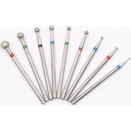Diamond Nail Drill Cuticle Bits Ball Milling Cutter Burr For Electric Manicure Machine Cuticle Clean Files Nail Art Tools