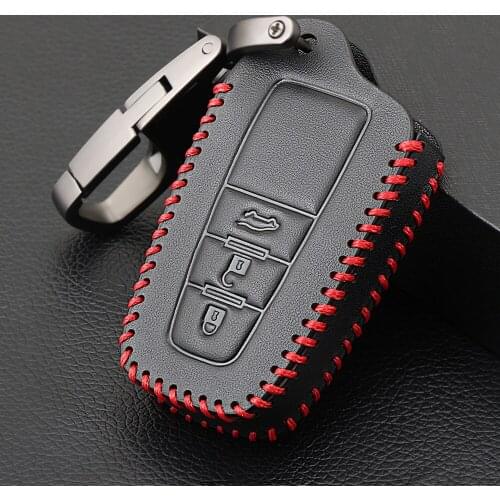 Genuine Leather Car Key Cover For Toyota Camry Prado 2017 2018 CHR Prius Corolla RAV 4 Remote Key Shell Case Styling Hot