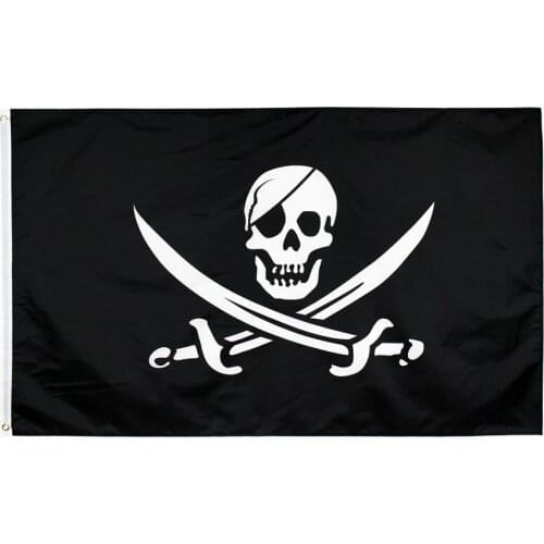 90x150 cm Jack Rackham skull bone pirate Flag For Decoration