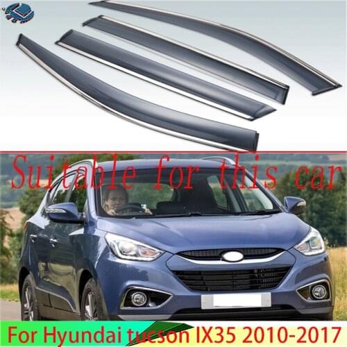 For Hyundai tucson IX35 2010-2017 Plastic Exterior Visor Vent Shades Window Sun Rain Guard Deflector 4pcs