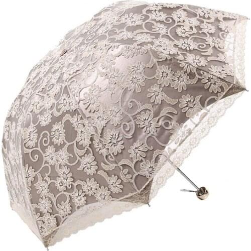 Double-layer Lace Umbrella Parasol Black Pink Windproof Sunscreen Girl Bridal Wedding Umbrella Vintage Gift Rain Women Umbrellas