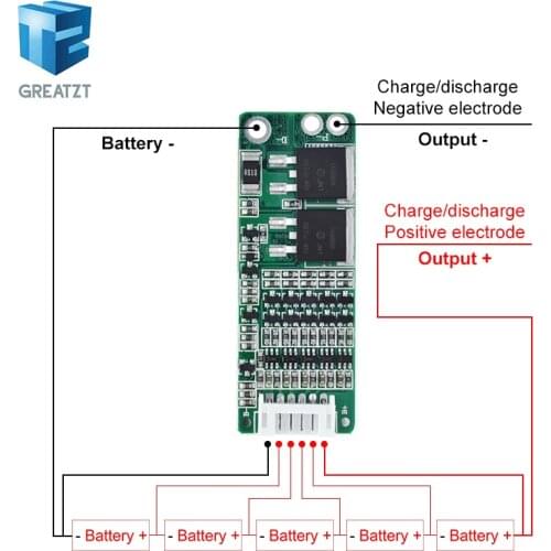 GREATZT 5S 15A Li-ion Lithium Battery BMS 18650 Charger Protection Board 18V 21V Cell Protection Circuit