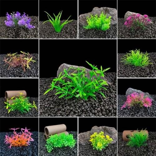 Artificial Aquarium Decor Plants Water Plastic Ornament Aquatic Simulation Plant Fish Tank Grass Decoration Accessories