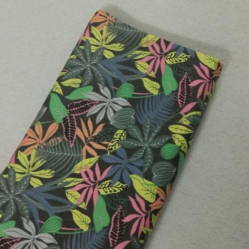 Graceful Colorful Forest Leaf Printed 100% Cotton Fabric 50x160cm Leaves Fabric Patchwork baby cloth apparel dress quilting home