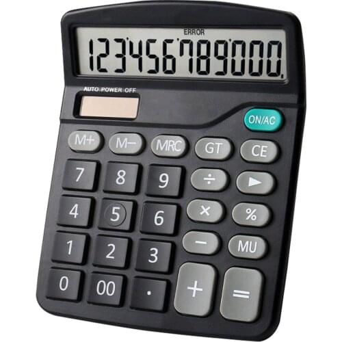 Desktop Function Calculator Standard Calculator with 12-Digit Large LCD Display Solar & Battery Dual Power for Home Basic Office