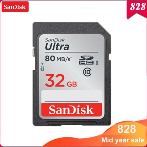 SanDisk Ultra 16GB 32GB 64GB 128GB Class 10 SD card SDHC SDXC Memory Card C10 80MB/s carte sd Support Official Verification