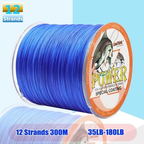 Power 12 Strands 300M Braided Fishing Line Super Braid PE Line Carp Fishing Line Fresh Saltwater Fishing 35lb-180lb