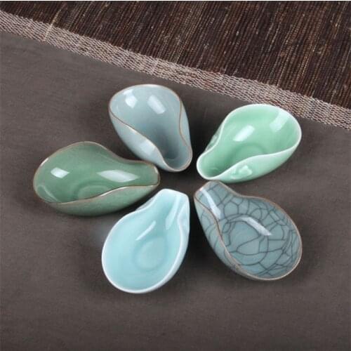 Longquan Celadon Cha He Kung Fu Holder Tea Presentation Vessel Porcelain Tea Boxes Saucer Tea Set Accessories Tea Ceremony