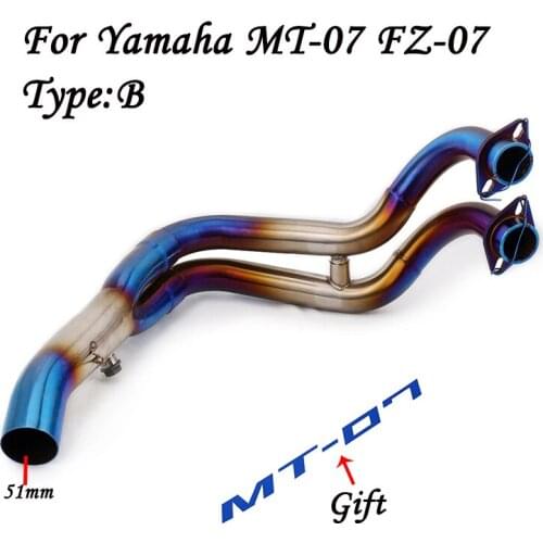 Motorcycle Modified Slip On Exhaust Contact Middle Link Pipe For Yamaha MT-07 FZ-07 MT07 MT 07 FZ 07 XSR700 2014 2015 2016 2017