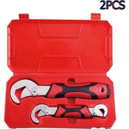 2pcs Pipe Wrench Set Car Hand Tool Key Set Wrench Chrome Steel Ratchet Wrenchs Flexible Head Car Repair Tool Wrenchs Repair Set