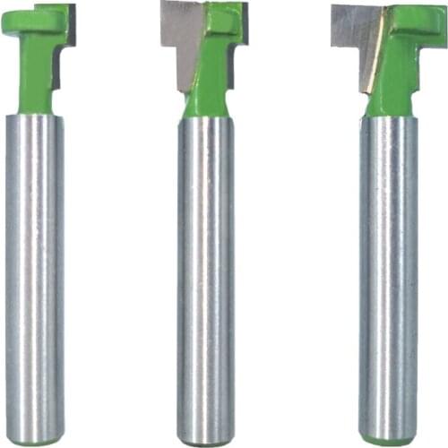 1/4 Inch Shank 6.35mm T-Slot Cutter Router Bit Set Hexagon Bolt Key Hole Bits T Slotting Milling Cutter for Wood Woodworking