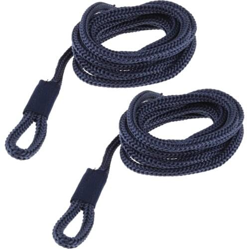2x 1/4inch x 5ft Blue Braid Nylon Dock Line, Boat Mooring Line White