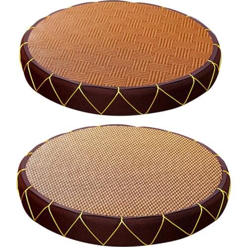 NEW Straw Floor Cushion Japanese Style Handcratfed Round Wicker Mat Yoga Flat Meditation Cushion Pillow Pouf