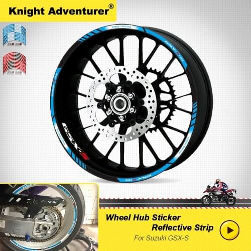 New high quality 12 Pcs Fit Motorcycle Wheel Sticker stripe Reflective Rim For Suzuki GSXS GSX-S GSX-S750 GSXS1000 gsxs 750 1000
