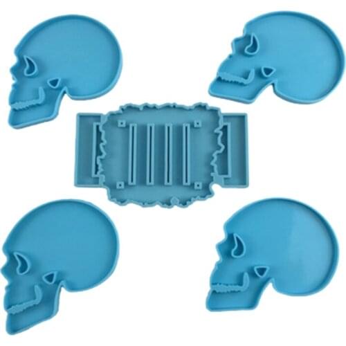 Skeleton Coaster Epoxy Resin Mold Cup Mat Casting Silicone Mould DIY Crafts Jewelry Placement Plate Decoration Mold