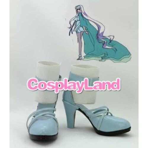 Customize Boots Macorss Frontier -Itsuwari no Utahime Sheryl Nome Light Blue Coplay Shoes Cosplay Costume Anime Party Shoes