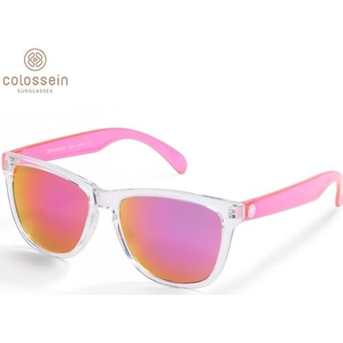 COLOSSEIN Sunglasses For Women Gradient Colorful Lens Glasses Classic Retro Eyewear Transparent Frame UV400 Sunglasses Men