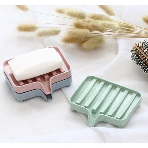 Storage Rack PP Wheat Straw Sponge Holder Drain Soap Box Tray Soapbox Shower Soap Tray Tool Soap Dish Plate Holders