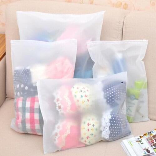 Thick Transparent Plastic Organizer Storage Bag Zipper Reusable Travel Bag Underwear Storage Multipurposed Storage
