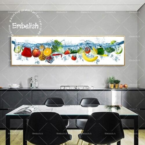 Embelish Fresh Multi Fruits And Vegetables Splashing Home Decor Pictures For Living Room Wall Posters HD Spray Canvas Paintings
