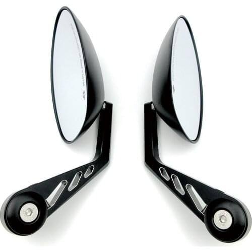 Universal 7/8" 22mm New Motorcycle CNC Aluminium Handle Bar End Oval Rearview Side Mirror For Honda Triumphant Cafe Racer Custom