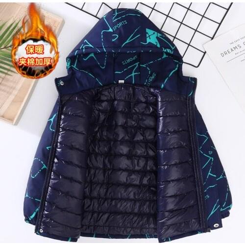 New Winter Childrens Clothes Boys Thicken Jackets Cotton-padded Windproof Outdoor Coats for Girls 4-14years Teens Outerwear