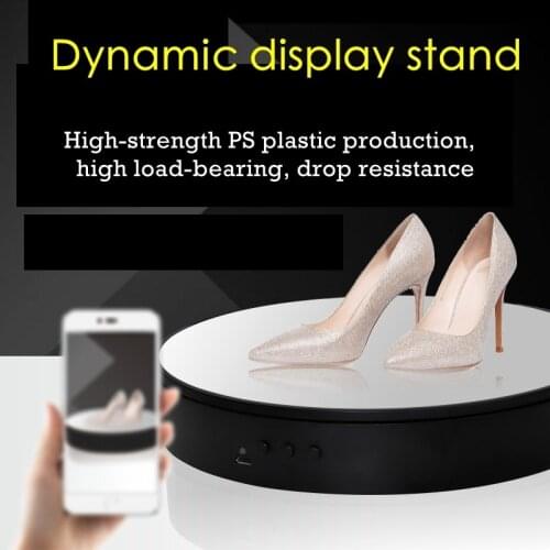 20cm 360° Electric Rotating Display Mirror Stand Max Load 5kg Photography Base Video Shooting Table Turntable Jewelry Organizer