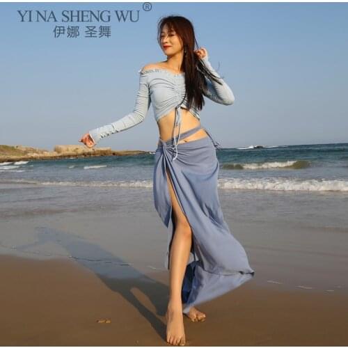 New Belly Dance Sexy Suit Eastern Long Sleeve Top Exercise Long Skirts Practice Clothes Female Group Performance Clothing Class