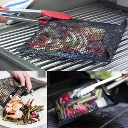 1-10pcs Non-Stick Mesh Grilling Bag Outdoor Picnic Tool Reusable and Easy To Clean Non-Stick BBQ Bake Bag Accessories