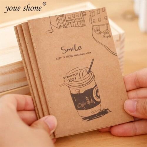 1PCS Retro Cowhide Notebook Student Cute Soft Face Copy Small Book Carry Cartoon Stationery Sketch Supplies Wholesale