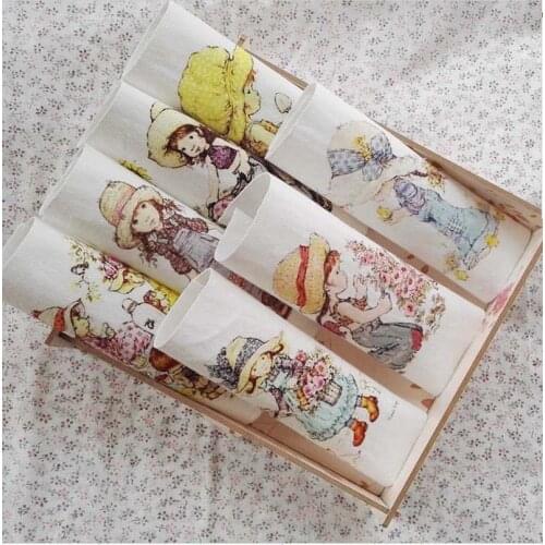 15*15cm 7pcs Garden Girl Design Diy Hand Dyed Cloth Cotton Cloth Patchwork Bedding Quiltting Princess Sewing For bag/purse D20