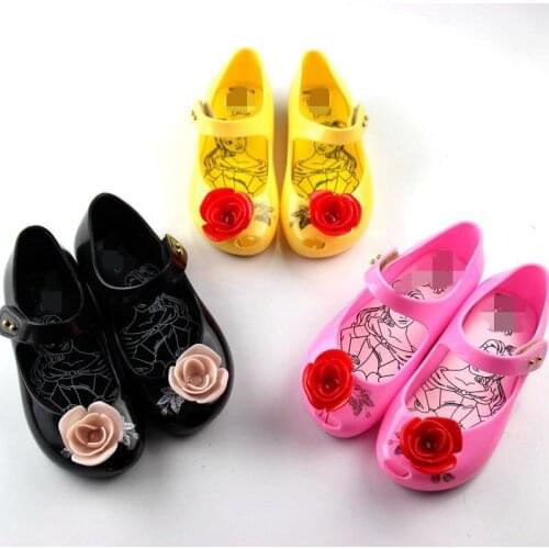 2021 Disney New Mini Melissa Rose Flower Jelly Shoes Girls Sandals Children Disney Princess Sandals Toddler Girl Shoes
