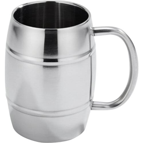 470Ml Stainless Steel Beer Cup Mugs Outdoor Camping Tea Coffee Cup With Handle Insulated Portable Water Cup Drinkware