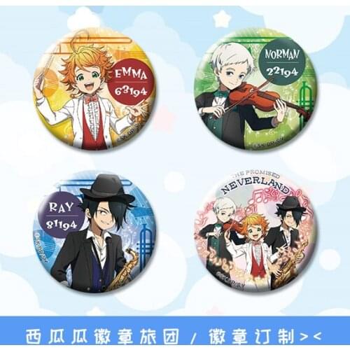 58mm Anime The Promised Neverland badge brooch Emma Norman Icons Brooch Pins