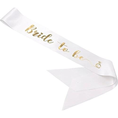 Satin Bride to Be Sash with Diamond Ring Bachelorette Party Sash for Hen Party Wedding Bridal Shower Black with Gold Letter