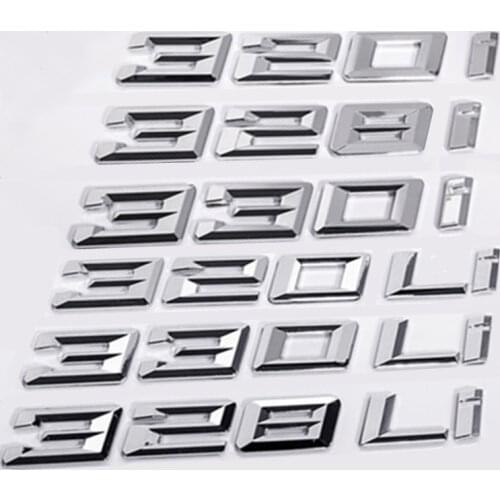 Car digital emblem for BMW 3 series/3 series GT320li 325i 328i 330i 335i rear trunk emblem car stickers and decals