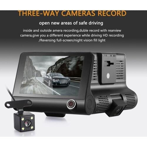4.0'' 3 Lenns Car DVR Dash Camera Video Recorder Rear View Auto Registrator With Two Cameras Dash Cam DVRS Dual Lens Blackbox