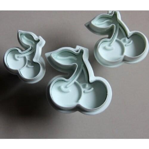 Free Shipping High Quality Hot Cherry Plunger Cookie Molds set Cake Decoration Fondant DIY Tools set