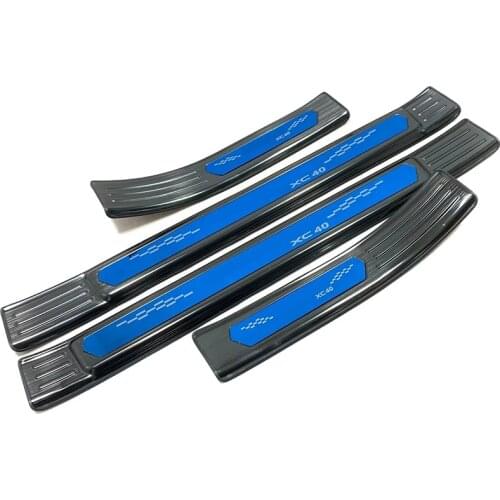 For Volvo XC40 2017-2019 Stainless Car Door Sill Scuff Plate Kick Guard Pedal Threshold Step Protector Trim Cover Car Accessory